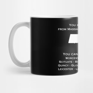 Massachusetts Town Names (Dark Colors) Mug